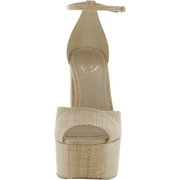 Sam Edelman Womens Kori Tan Peep Toe Buckle Platform Heels Shoes NWT - Picture 3 of 3